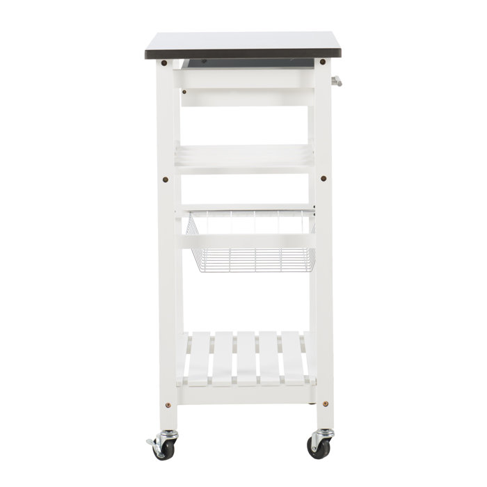 Winston Porter Macy 23'' Wide Rolling Kitchen Cart with Stainless Steel Top & Reviews Wayfair